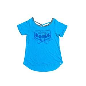 Realtree by Colosseum Women’s Tee Size Medium Turquoise Camo Loose Fit Graphic